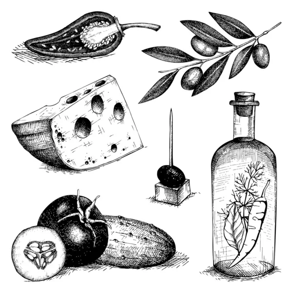 Alimento extraído a mano — Archivo Imágenes Vectoriales