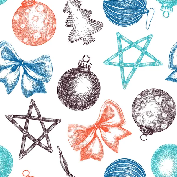 Elementos Decorativos Navideños Fondo Color Fondo Vacaciones Invierno Con Decoraciones — Vector de stock