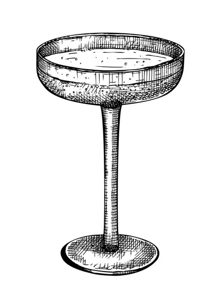 Ilustração Vidro Champanhe Desenhado Mão Esboço Vetor Dos Copos Bebida — Vetor de Stock