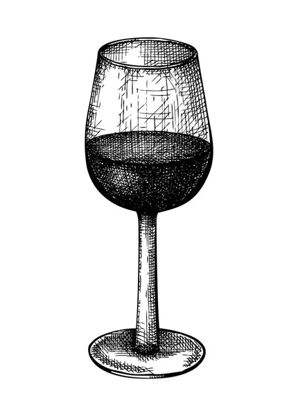 Illustration Verre Rouge Dessinée Main Croquis Vectoriel Boisson Populaire Isolée — Image vectorielle