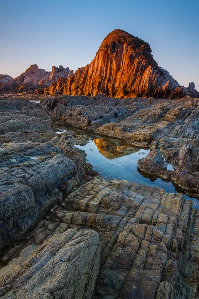 Pôr do sol em Playa de Gueirua Fotografia De Stock