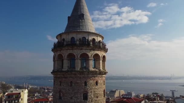 Galata Kulesi 'nde turistler — Stok video