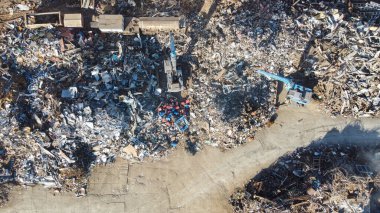 Hurda metal avlu hava görüntüsü