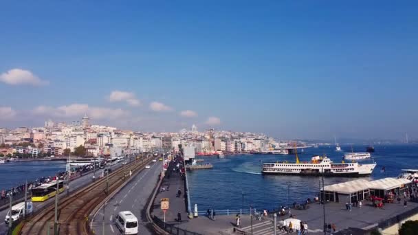 Galata bölgesinin hava manzarası — Stok video