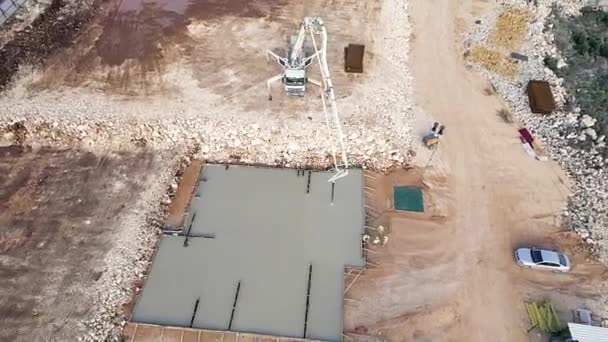 Вид с воздуха на строительную площадку — стоковое видео