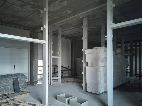 Estructuras metálicas del edificio en construcción — Foto de Stock