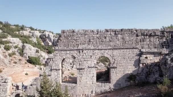 Aqueduc Romain Ruine Ancienne Ville Olba Silifke Province Mersin Turquie — Video