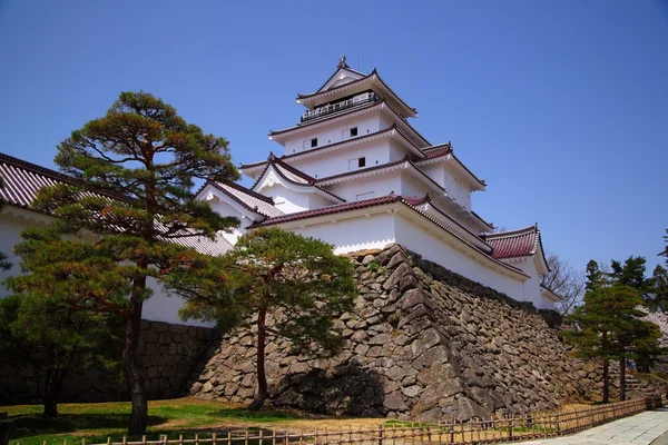 Castelo de Aizu Wakamatsu, Fukushima, Japão — Fotografia de Stock