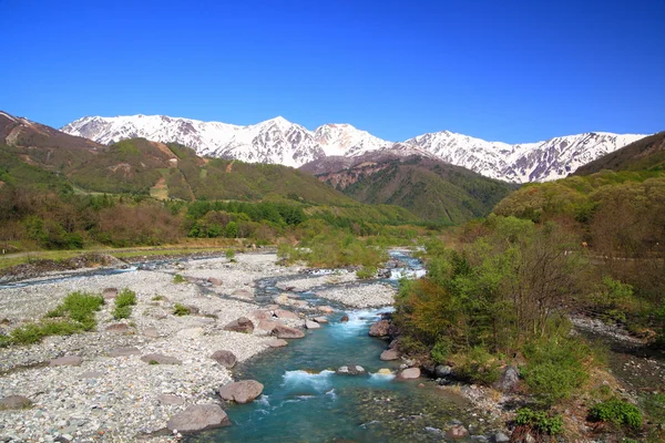 Japan Alps and river — Stock Photo, Image