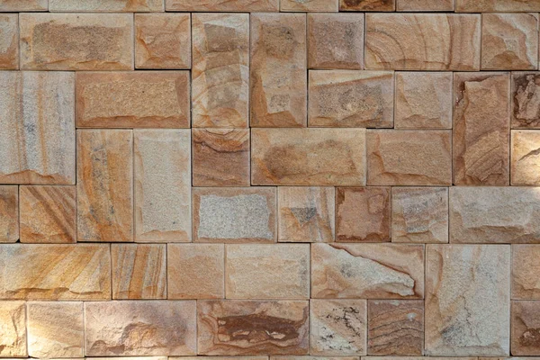 Intressant Konsistens Från Vanliga Geometriska Element Muren Kapslad Naturgult Sandsten — Stockfoto