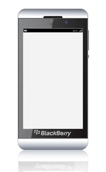 Novo smartphone BlackBerry Z10 em branco — Fotografia de Stock
