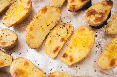 Sliced potatoes