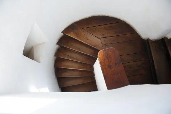 Wooden spiral stairs — Stock Photo, Image