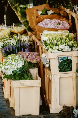 London typical flower market clipart