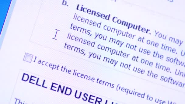 Aceptar términos de licencia de software — Vídeo de stock