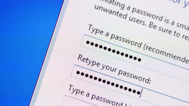 Selecting computer password — Stock Video