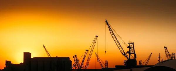 Construction cranes on industry site — Stock Photo, Image