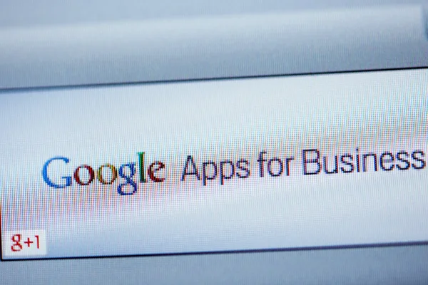 Google Apps para empresas na tela do computador — Fotografia de Stock