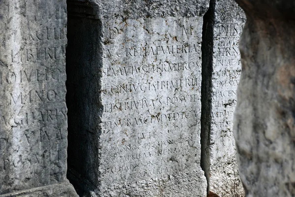 Latin inscription on tomb plate — Stock Image Latin inscription on tomb plate Royalty Free Stock Images