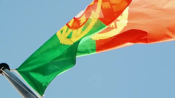 Flagge Portugals schwenken — Stockvideo