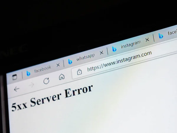 Social Network Facebook, Instagram, WhatsApp zijn down tijdens wereldwijde uitval — Stockfoto