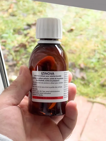 Изинова - препарат, содержащий осмотическое слабительное — стоковое фото