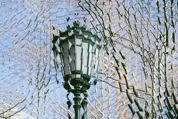 Metaverse steel authentic Lisbon lamp post in central part of th — Stock Photo, Image