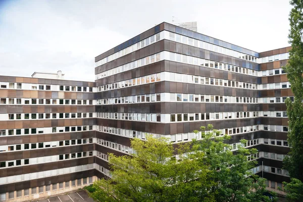 Vista Aérea Del Gran Edificio Genérico Oficinas Ciudad Francesa —  Fotos de Stock