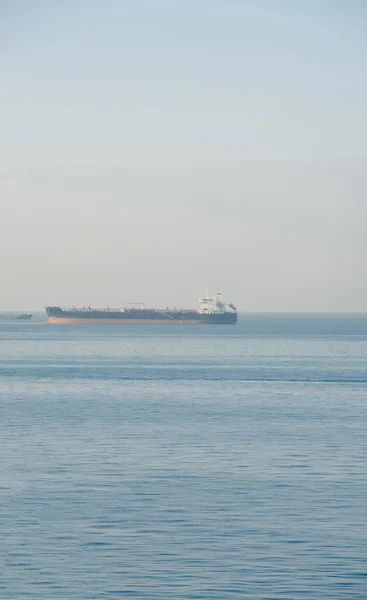 View Blue Aegian Sea Chemical Gas Oil Tanker Calm Waters — Foto de Stock