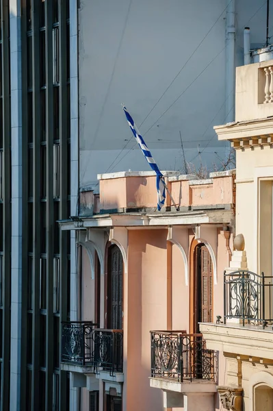 Vista Bandeira Nacional Grécia Popularmente Referido Como Azul Branco Céu — Fotografia de Stock