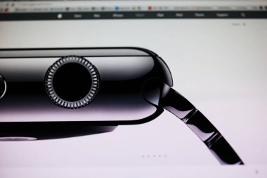 PARIS, FRANCE - September 10, 2014: Apple Computers website close up details seen on iPad with the newly launched Apple Watch wearable technology device