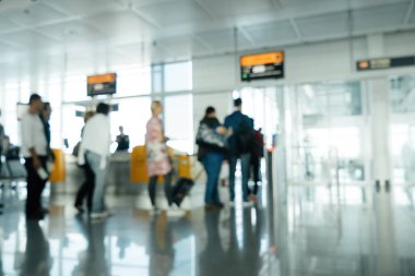 Motion blur of modern commuters in the information futuristic city
