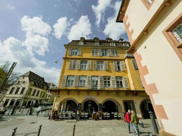 Strasbourg France Apr 2022 Ultra Wide Image People Locals Tourists — Foto Stock