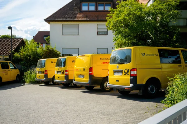 Oberkirch Germany May 2022 Row Multiple Volkswagen Yellow Vans Deutsche — Zdjęcie stockowe