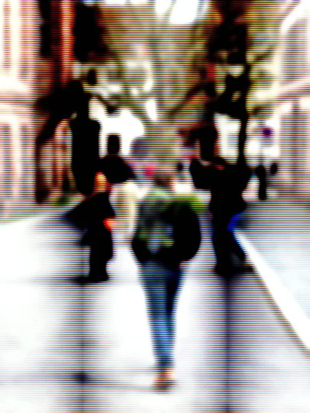 Rear View Man Sightseeing City Metaverse Conceptual Reality Imagination Virtual — Stock Photo, Image