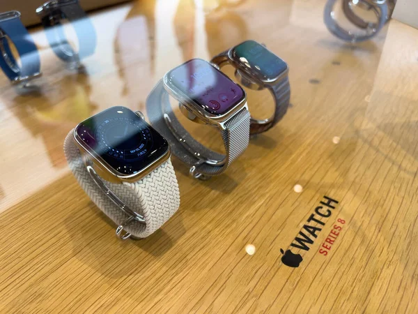 Paris Fransa Eylül 2022 Apple Watch Serisi Özellikli Apple Mağazası — Stok fotoğraf