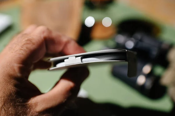 Londres Royaume Uni Sept 2022 Déballage Apple Watch Chargeur Magnétique — Photo