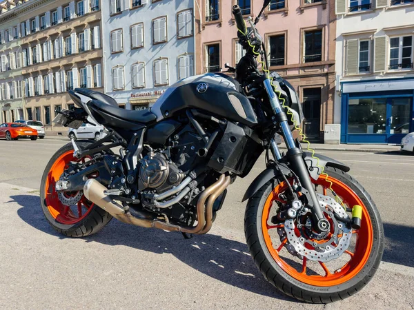 Estrasburgo França Setembro 2022 Estacionado Cidade Nova Moto Yamaha Luxo — Fotografia de Stock