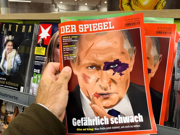 Frankfurt Jerman September 2022 Vladimir Putin Presiden Rusia Digambarkan Sebagai — Stok Foto