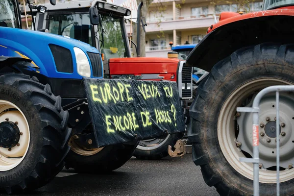 Estrasburgo Francia Abril 2021 Europa Todavía Nos Necesitan Mensaje Tractor — Foto de Stock