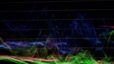 Telecine grafiği monitörde. Renk Düzeltme Yapım Videosu veya Film Düzenleme Devam Ediyor. Renk derecelendirme grafiği. Renkçi, editör veya film yönetmeni için. video yapım endüstrisi