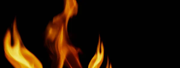 Tűz Háttér Absztrakt Égő Láng Fekete Háttér Képviseli Hatalom Égő — Stock Fotó