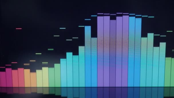 Бар Music Equalizer Уравнитель Звуковых Сигналов Черном Фоне Анимации Цикла — стоковое видео