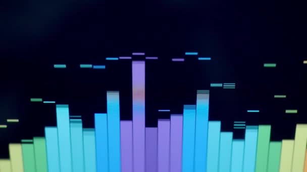 Μπαρ Ισοσταθμιστή Μουσικής Ακουστική Κυματομορφή Ισοσταθμιστή Μαύρο Φόντο Βρόχο Animation — Αρχείο Βίντεο