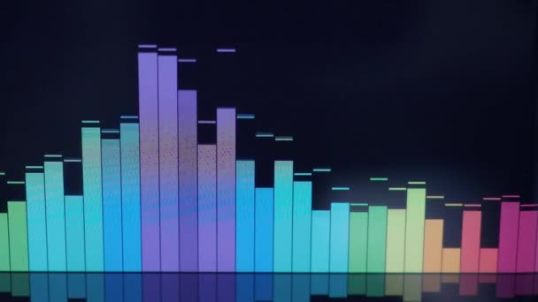 Music Equalizer Bar Audio Waveform Equalizer Black Background Loop Animation — Stock Video