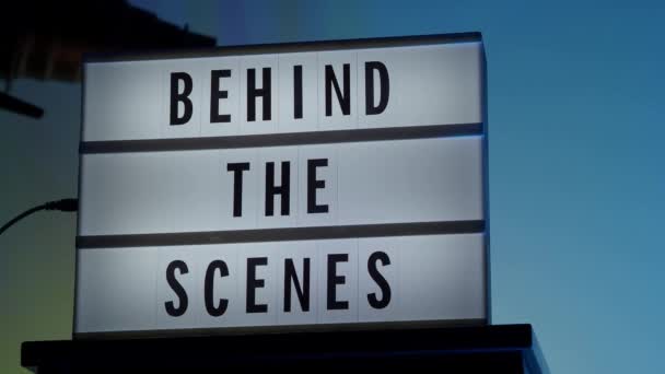 Dans Les Coulisses Des Lettres Sur Boîte Lumière Cinéma Texte — Video