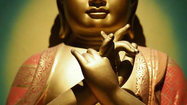 Статуя Будди Буддійська Скульптура Зображення Китайської Будди Сінгапурському Храмі Будда — стокове фото