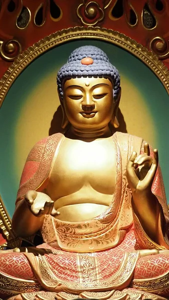 Statua Buddha Scultura Buddista Immagini Buddha Cinese Nel Tempio Singapore — Foto Stock