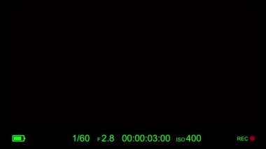 Video kayıt ekranı. Video kaydedici kamera 4K ekran boyutunda. Kamera görüntüleyicisi. Kamera Kayıt Görüntüsü Çerçevesi. Krom anahtar alfa renk arkaplanı. Dijital ekran arayüzü canlandırma kaydı.