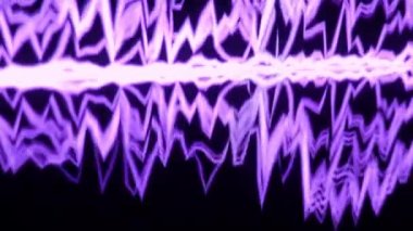 Ses Dengeleyici. Dijital müzik ses dalgası görüntüleri. ses dalgası soyut siyah animasyon üzerinde hareket ediyor. renk müzik dengeleyicisi soyut. Gradyan tayf çubuğu grafiği. Müzik dalgası Parıldayan Darbe dansı.